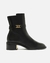 Bota Preta Couro Tira Metal - comprar online