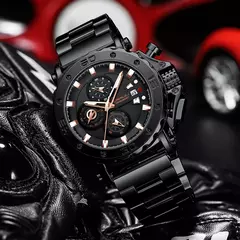 Crrju relogio masculino para homens marca superior luxo grande dial aço inoxid? - loja online