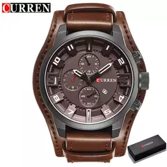 Curren-Relógio Quartzo Impermeável Masculino, Relógio de Pulso Empresarial, F - comprar online