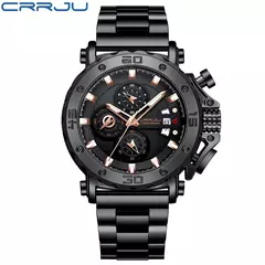 Crrju relogio masculino para homens marca superior luxo grande dial aço inoxid? - loja online
