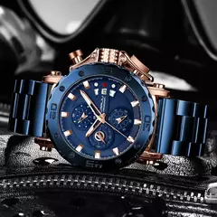 Crrju relogio masculino para homens marca superior luxo grande dial aço inoxid? - comprar online