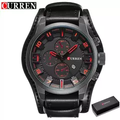 Imagem do Curren-Relógio Quartzo Impermeável Masculino, Relógio de Pulso Empresarial, F