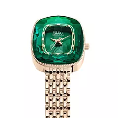 WIILAA-Relógio de quartzo de luxo feminino, estilo diamante verde, criativo e ? na internet