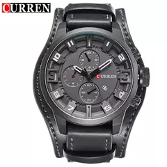 Imagem do Curren-Relógio Quartzo Impermeável Masculino, Relógio de Pulso Empresarial, F