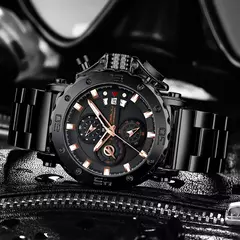 Crrju relogio masculino para homens marca superior luxo grande dial aço inoxid?