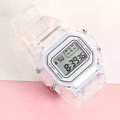 Relógio de Pulso Quadrado Digital Transparente Feminino, Relógios Esportivos, - comprar online