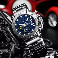 Crrju relogio masculino para homens marca superior luxo grande dial aço inoxid? - comprar online