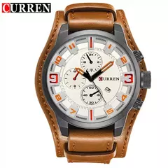 Imagem do Curren-Relógio Quartzo Impermeável Masculino, Relógio de Pulso Empresarial, F