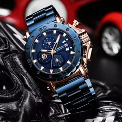 Crrju relogio masculino para homens marca superior luxo grande dial aço inoxid? - loja online