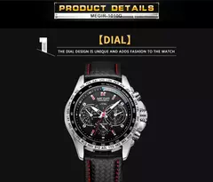 Imagem do Megir relógio de pulso masculino, marca de luxo, quartzo, luminoso, à prova d&