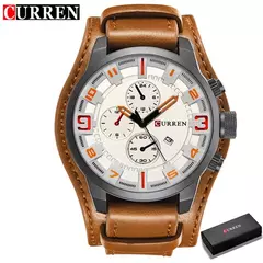 Curren-Relógio Quartzo Impermeável Masculino, Relógio de Pulso Empresarial, F - Geral Store