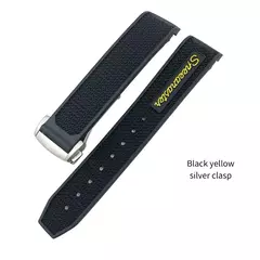 Pulseira de relógio de borracha natural para Omega Speedmaster, Seamaster impla