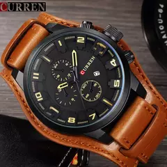Imagem do Curren-Relógio Quartzo Impermeável Masculino, Relógio de Pulso Empresarial, F