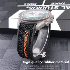 Pulseira de relógio de borracha natural para Omega Speedmaster, Seamaster impla - loja online