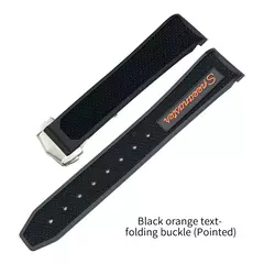 Pulseira de relógio de borracha natural para Omega Speedmaster, Seamaster impla