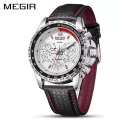 Megir relógio de pulso masculino, marca de luxo, quartzo, luminoso, à prova d& - loja online