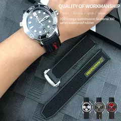 Pulseira de relógio de borracha natural para Omega Speedmaster, Seamaster impla - comprar online