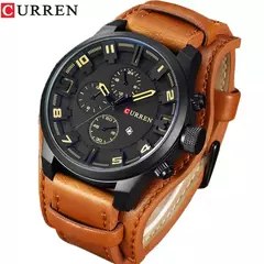 Imagem do Curren-Relógio Quartzo Impermeável Masculino, Relógio de Pulso Empresarial, F