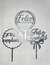 cake topper acrilico plateado
