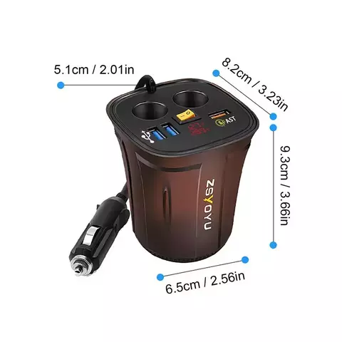Copo carregador de carro universal portátil resistente adaptadores de carga de