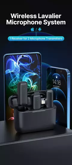 Ulanzi j12 microfone de lapela sem fio, conjunto de microfones de lapela, gravação de vídeo curta, mini microfone para iphone, android, transmissão ao vivo