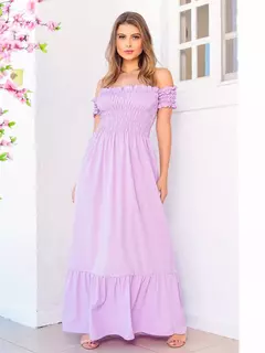 vestido longo viscose viscolinho elastex ombro a ombro - Smartshopstores Boutique
