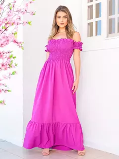 vestido longo viscose viscolinho elastex ombro a ombro na internet