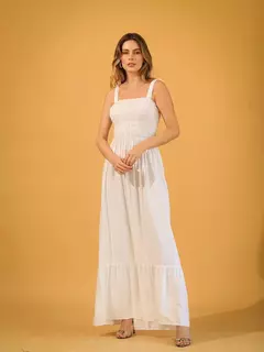 Vestido Longo Em Lastex Com Alça Em Tiras De Amarrar na internet