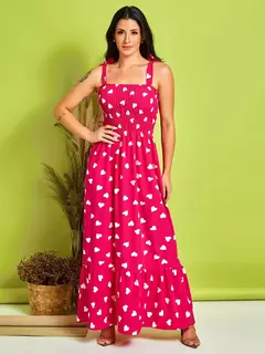 VESTIDO FEMININO SANFONADO ALCINHA VERÃO COM ESTAMPA - Smartshopstores Boutique