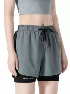 Shorts Feminino de Academia 2 em 1 Bolso Interno - comprar online