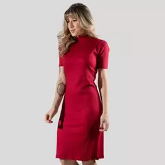 Imagem do Kit 3 Vestidos Midi Canelado Feminino Gola Alta Moda Casual