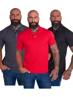 Kit Com 3 Camisas Gola Polo Masculina Original Piquet Algodão
