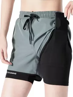 Shorts Feminino de Academia 2 em 1 Bolso Interno na internet