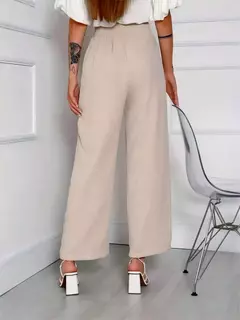 Versatilidade e Estilo Calça pantalona duna feminina reta de cintura elástica