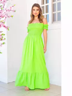 vestido longo viscose viscolinho elastex ombro a ombro na internet