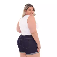 Shorts Feminino Jeans Plus Size Azul Escuro Moda Fashion - loja online