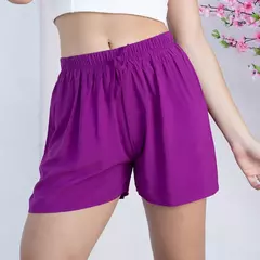 SHORT FEMININO LISO VISCOSE ELASTICO SHORT PRA PRAIA SEM BOLSO