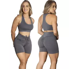 Imagem do Kit 2 Conjuntos Academia 2 Tops e 2 Shorts Empina Bumbum
