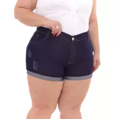 Shorts Feminino Jeans Plus Size Azul Escuro Moda Fashion - Smartshopstores Boutique