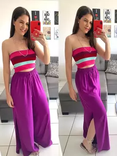 Calça Pantalona Feminina Fendas Cintura Cordão Forrado Tendências Moda! ! - Smartshopstores Boutique