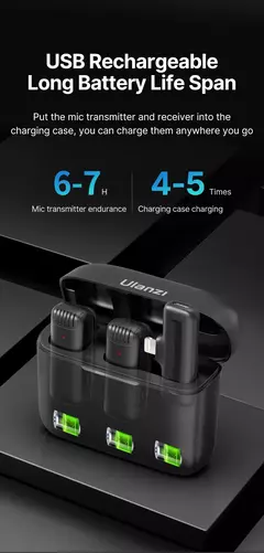 Ulanzi j12 microfone de lapela sem fio, conjunto de microfones de lapela, gravação de vídeo curta, mini microfone para iphone, android, transmissão ao vivo - Smartshopstores Boutique