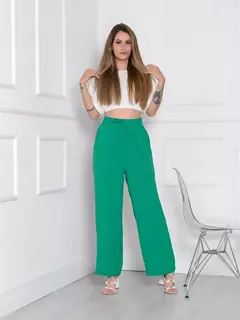 Versatilidade e Estilo Calça pantalona duna feminina reta de cintura elástica - loja online
