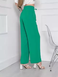 Imagem do Versatilidade e Estilo Calça pantalona duna feminina reta de cintura elástica
