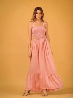 Vestido Longo Em Lastex Com Alça Em Tiras De Amarrar - comprar online
