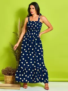 VESTIDO FEMININO SANFONADO ALCINHA VERÃO COM ESTAMPA - loja online