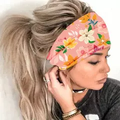 Bandana de ioga com estampa floral para mulheres, bandana vintage para meninas,