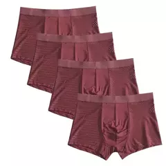 Cueca Boxer masculina de fibra de bambu, shorts grandes Plus Size, XXXXL, 5Xl, 6XL, 7XL, 8XL, 4cs - Smartshopstores Boutique