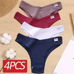Calcinha de algodão, roupa interior sexy, TAMANHO M-XL, 4PCS