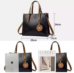 Bolsa de couro vintage para mulheres 3 camadas, bolsa casual para senhoras, bols - loja online