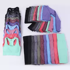 Conjunto sem costura feminino para ioga, roupa esportiva com manga longa - Smartshopstores Boutique